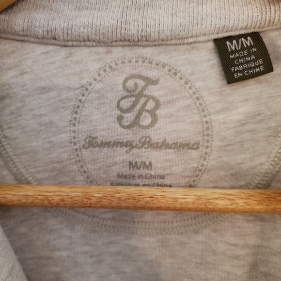 Tommy Bahama beige half zip sweater - Picture 2 of 5
